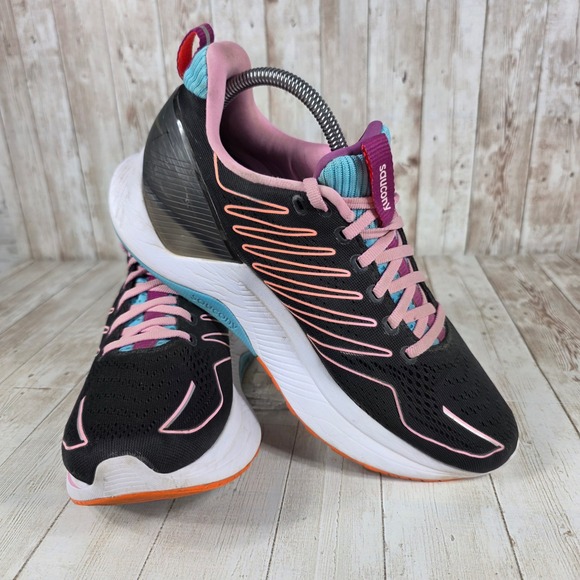 Saucony Womens Running‎ Shoes Black Pink Blue Orange Athletic Sneakers Size 9.5 - Picture 6 of 8